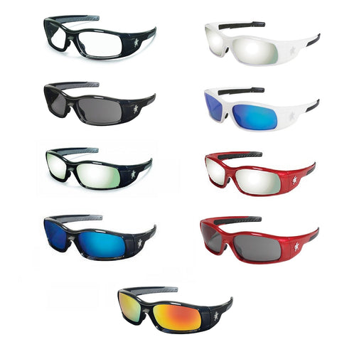 MCR Crews Swagger Safety Glasses, Sporty Sunglasses, ANSI Z87.1 - BHP Safety Products